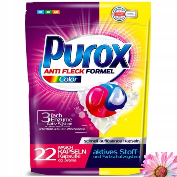 PUROX COLOR TVÄTTKAPSLAR 22 ST