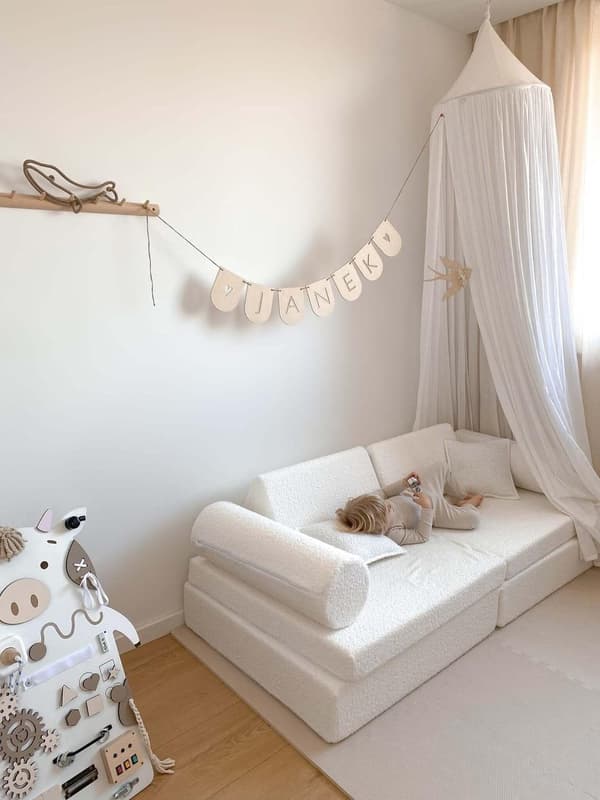 Mellem rulle til Boucle sofa hvid