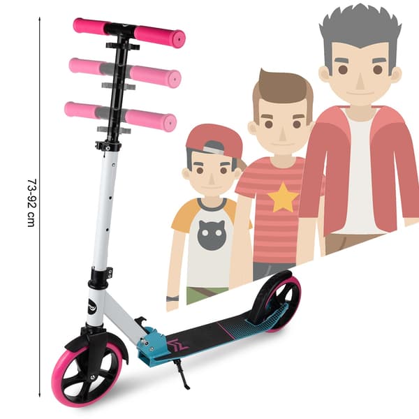 Stor hopfällbar stadsscooter + rem + flaskhållare