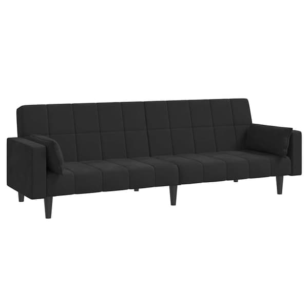 vidaXL 2-sitssoffa med 2 kuddar, svart sammet