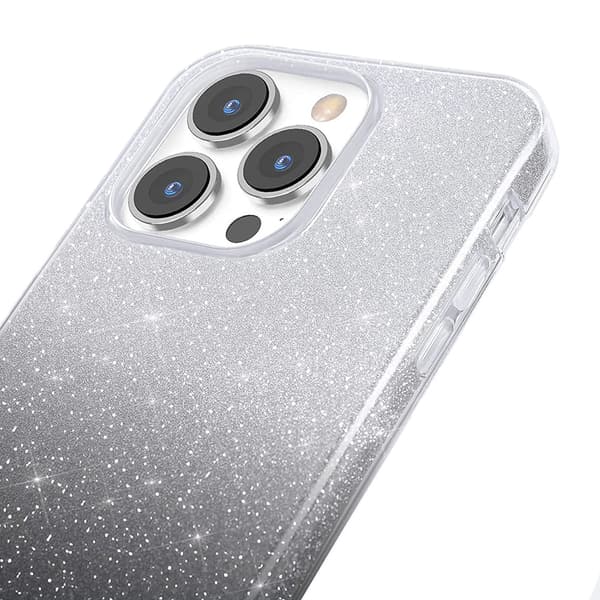 Glitterskal till iPhone 13 Pro Max, Silver/Svart