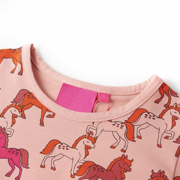 Barnpyjamas med lång ärm, ljusrosa, 104