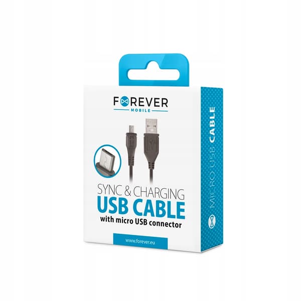 Forever USB - microUSB -latauskaapeli 1,0 m 1A musta
