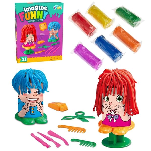 Plasticine frisør med tilbehør