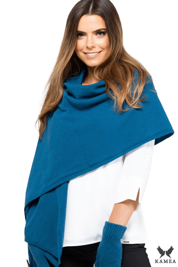 SCARF*01 dame vintertørklæde turkis farve