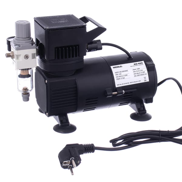 AIRBRUSH KOMPRESSOR MODELLERINGSKOMPRESSOR LYDLØS AUTOMATISK START STOP