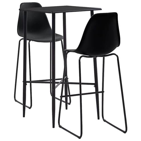 vidaXL 3-delat barset plast svart