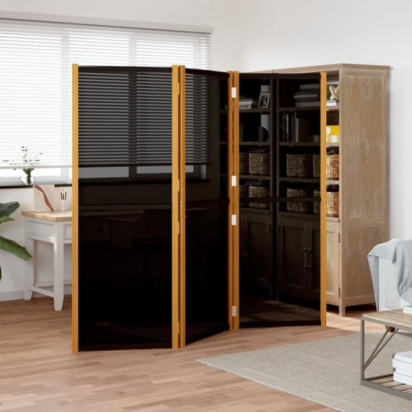 vidaXL 3-panels rumdeler sort 210 x 180 cm