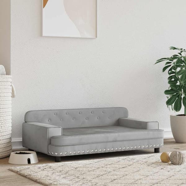 vidaXL Koiranpeti vaaleanharmaa 90x53x30 cm sametti