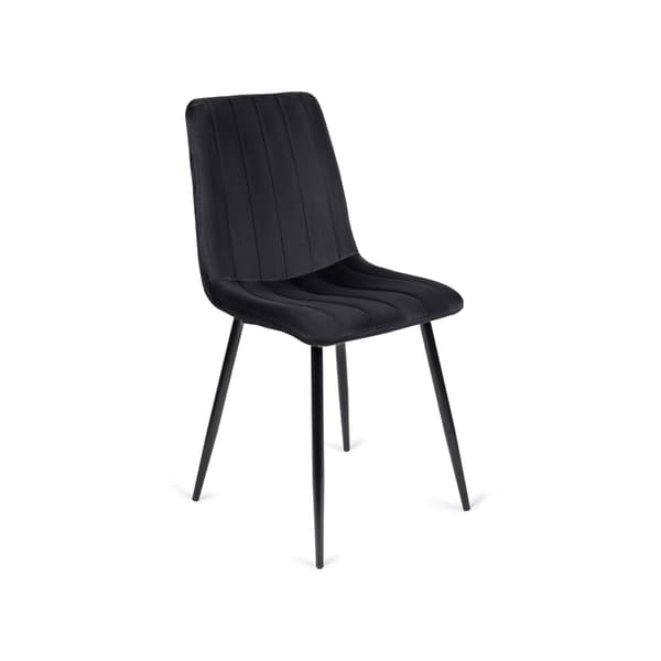 IBIS Polstret Spisebordsstol Sort Velour Moderne Loft