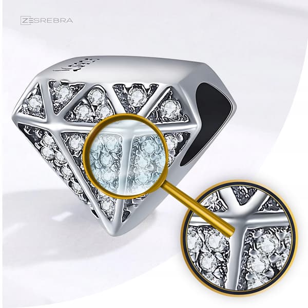 Diamantberlocker silver 925 pärla silverhänge diamantberlocker 925