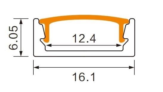 Overflademonteret profil til LED-strimler Sort + Sort afdækning med endestykker 2m Ecolight