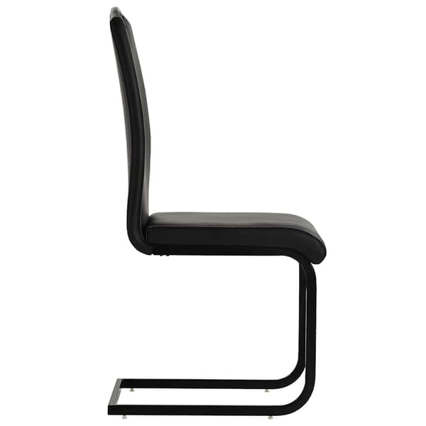vidaXL Cantilever spisestole, sæt med 4, sort, kunstlæder