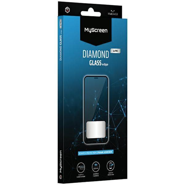 MyScreen MS Diamond Glass Edge Lite FG Hærdet Glas til iPhone 16, Sort Ramme