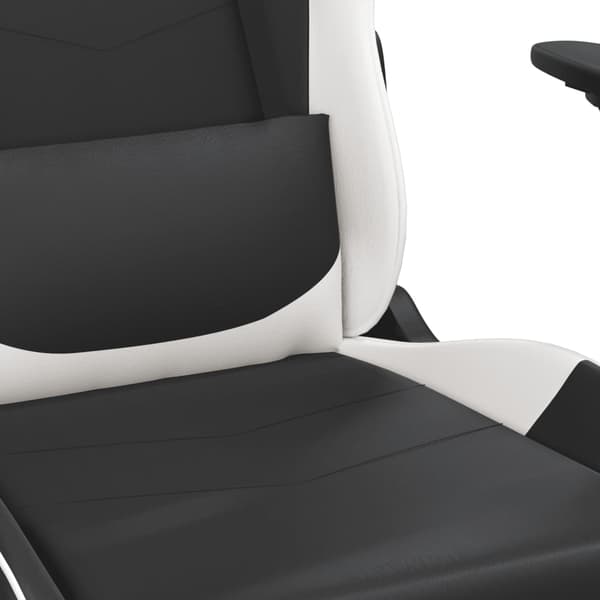 vidaXL massage-gamingstol, sort og hvid, kunstlæder