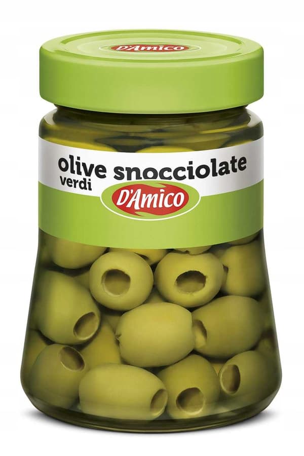 Udstenede grønne oliven 290g - D'Amico