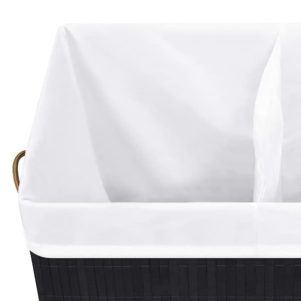 vidaXL Bambuinen pyykkikori musta 100 l