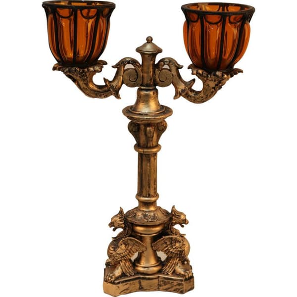 Dubbel orange ljusstake