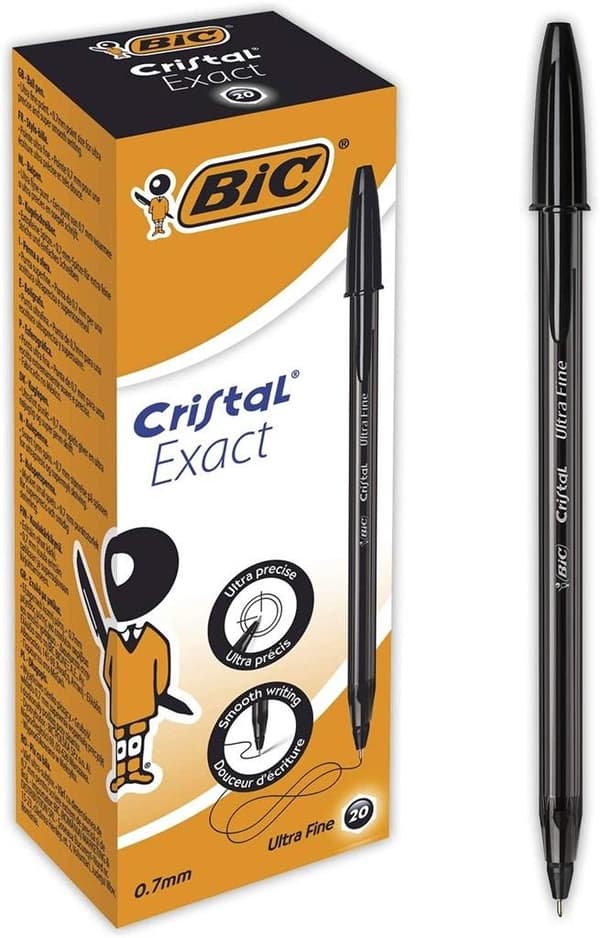 Cristal Exact kuglepen sort (20 stk.)