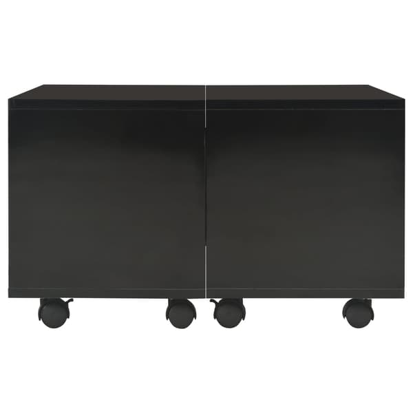 vidaXL sofabord sort højglans 60x60x35cm spånplade
