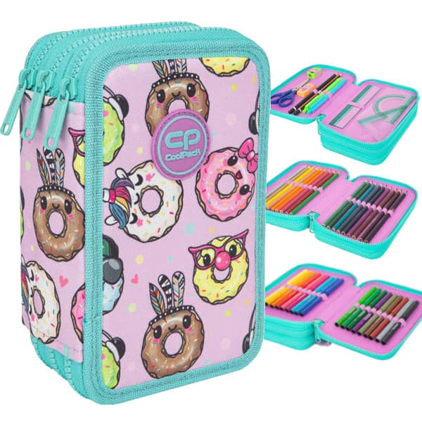 CoolPack Donut trippelpennfodral med tillbehör