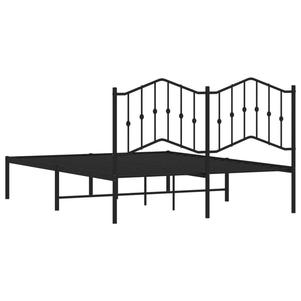 vidaXL metalsengestel med hovedgærde sort 140x190 cm