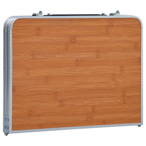 vidaXL foldbart campingbord brun aluminium 60x40 cm