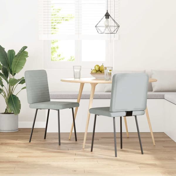 vidaXL Ruokatuolit, 2 kpl, vaaleanharmaa, sametti