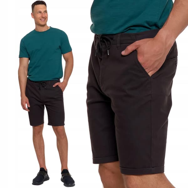 Herreshorts med lommer, elastisk talje og snørebånd MORAJ XL GRAPHITE