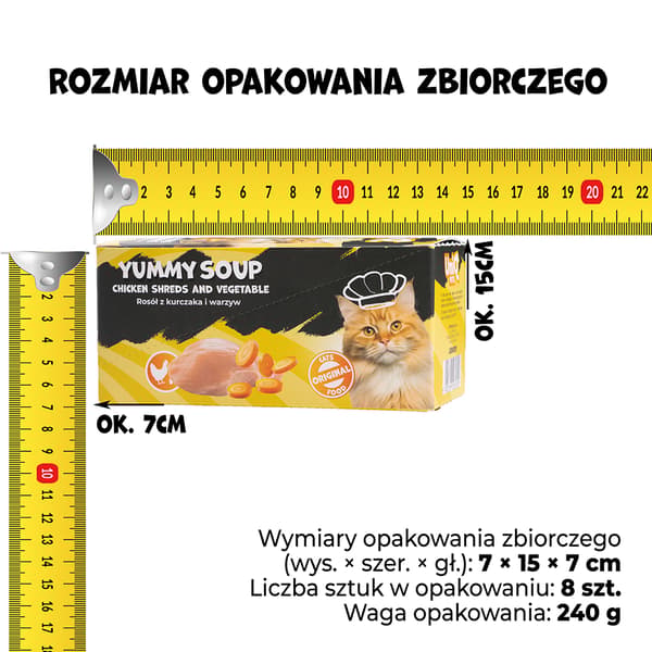 Vådfoder til katte Kylling- og grøntsagsbouillon Yummy Soup UniQ Pets 8x30g