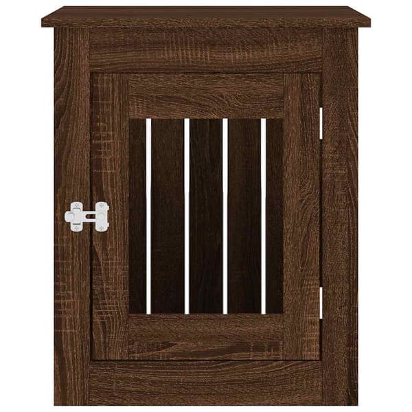 vidaXL hundebur brunt egetræ 55x75x65cm træbaseret materiale