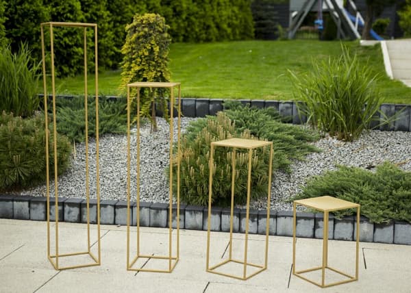 Gyllene modernt stående blomsterställ 70cm