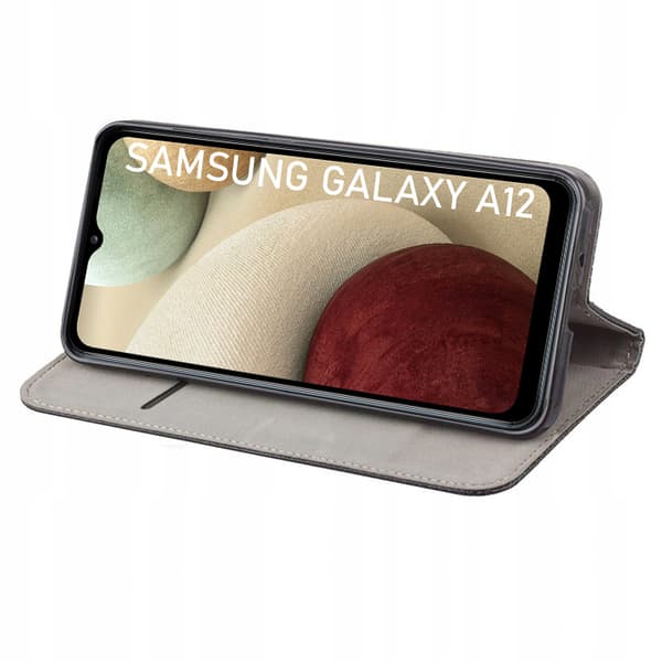 SMART MAGNETISK ETUI til SAMSUNG GALAXY A12 M12 GRØN+GLAS