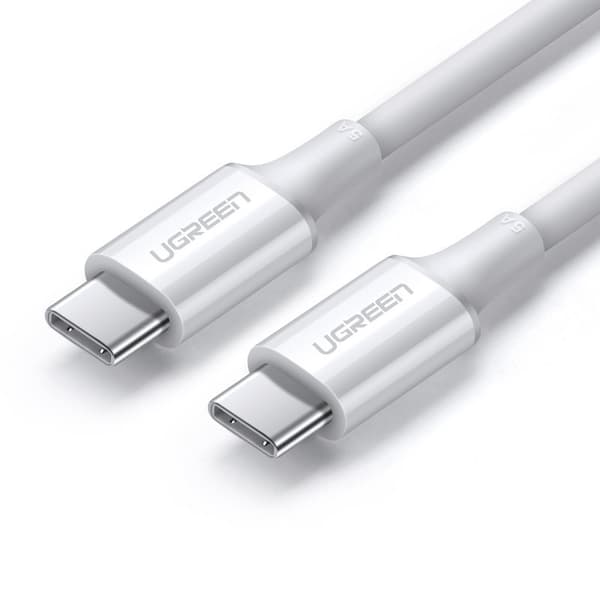 USB-C 5A snabbladdningskabel PD QC 1m Vit