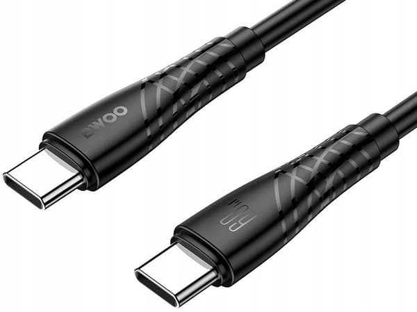 USB Typ C - USB Typ C-kabel 1,0 m 60W MEGA FAST svart BWOO