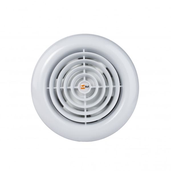 Ventilator MM 100 Standard Rund Blank Hvid Kort Stik