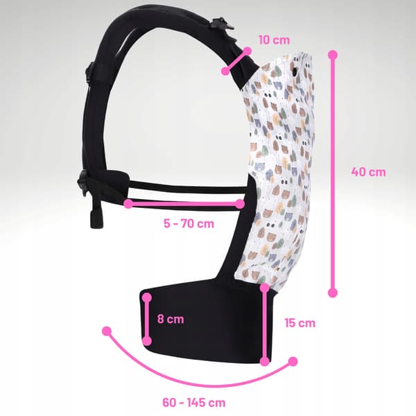 Ergonominen kantokantolaite Urban 100% puuvillaa Panda