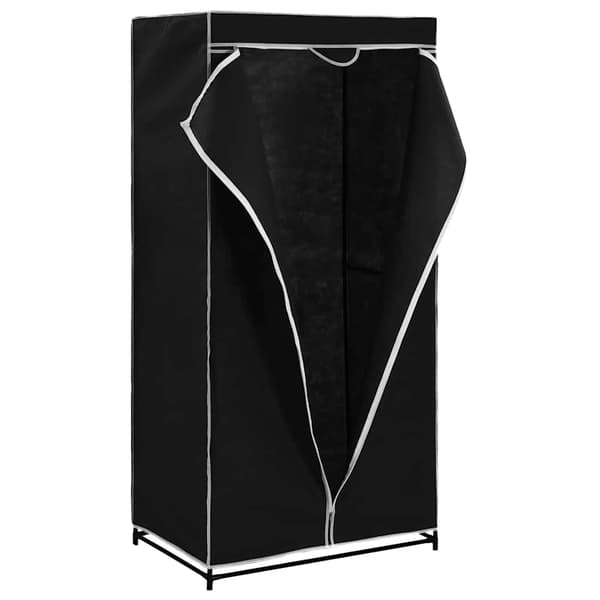 vidaXL garderobe, sort, 75x50x160 cm