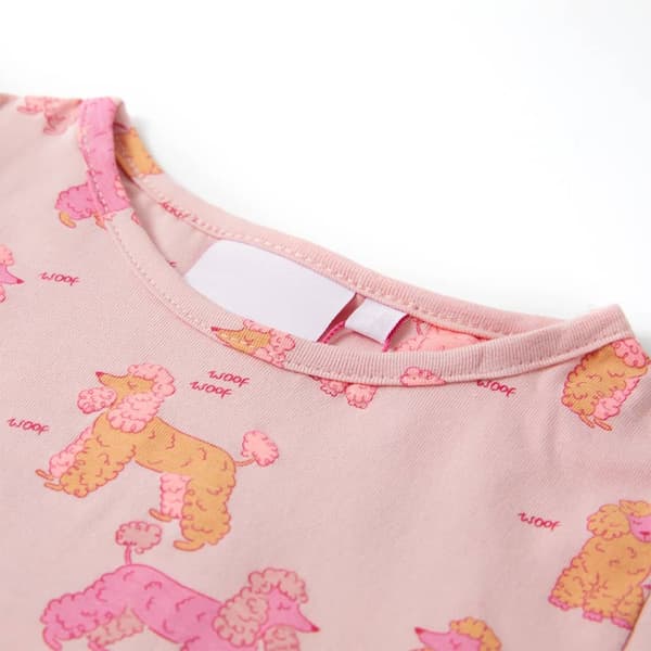Barnpyjamas med kort ärm, ljusrosa, 92
