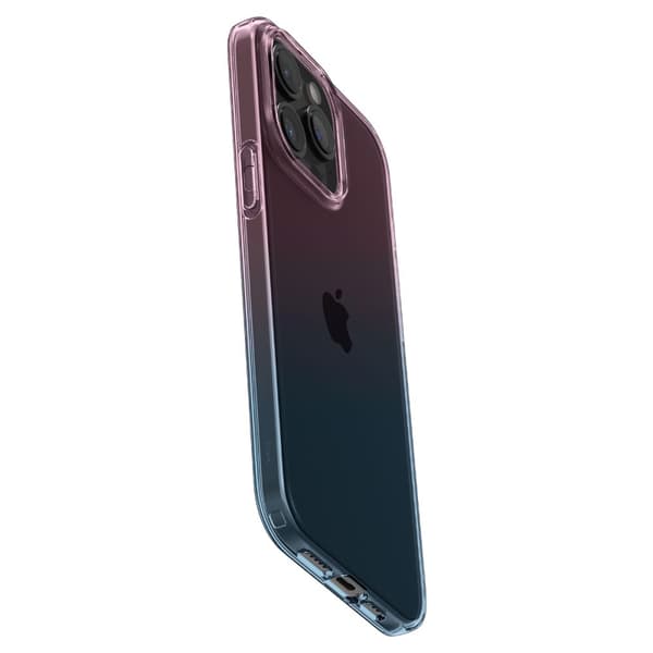 iPhone 15 Pro flydende krystal cover - lyserød og blå