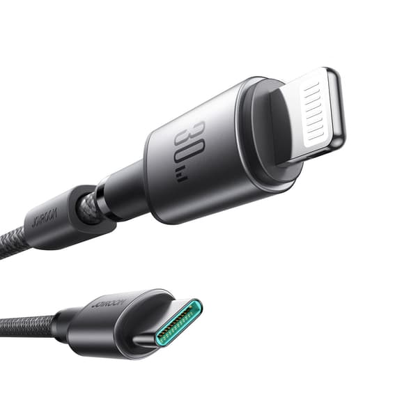 USB-C - iPhone Lightning-kabel med magnetisk hållare 1,2 m - grå