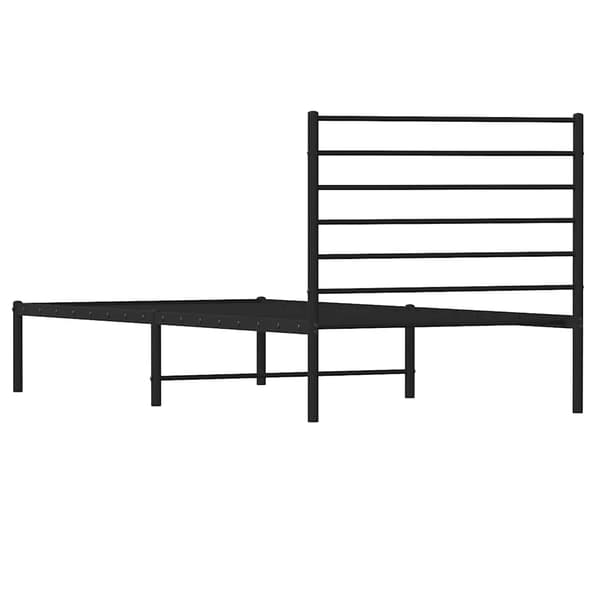 vidaXL metalsengestel med hovedgærde sort 100x190 cm