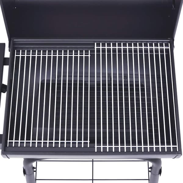 vidaXL havegrill med ryger og nederste hylde, sort