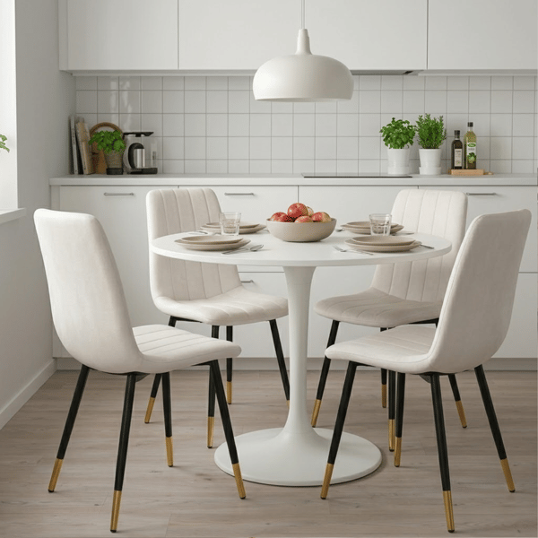 Livio beige fløjlsstol