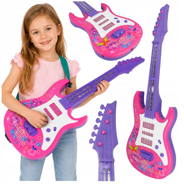 [5] Interaktiv gitarr för barn, musik, ljus och ljud Z3401