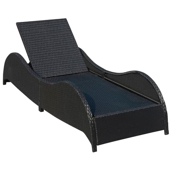 vidaXL havesolseng med hynde, polyrattan, sort