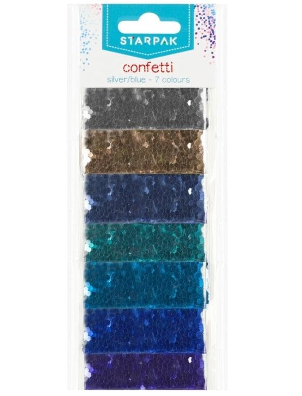 Metallisk konfetti i 7 färger