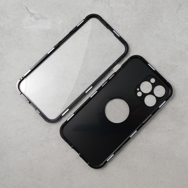 iPhone 13 Pro -kotelo, kaksoislasi, Magsafe, musta