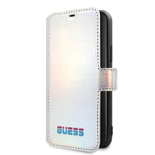 Guess Book Iridescent flip-cover til iPhone 11 Pro, sølv