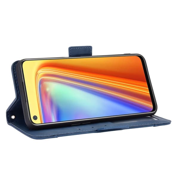 Realme 7 Flip-etui, Kortholder, Blå